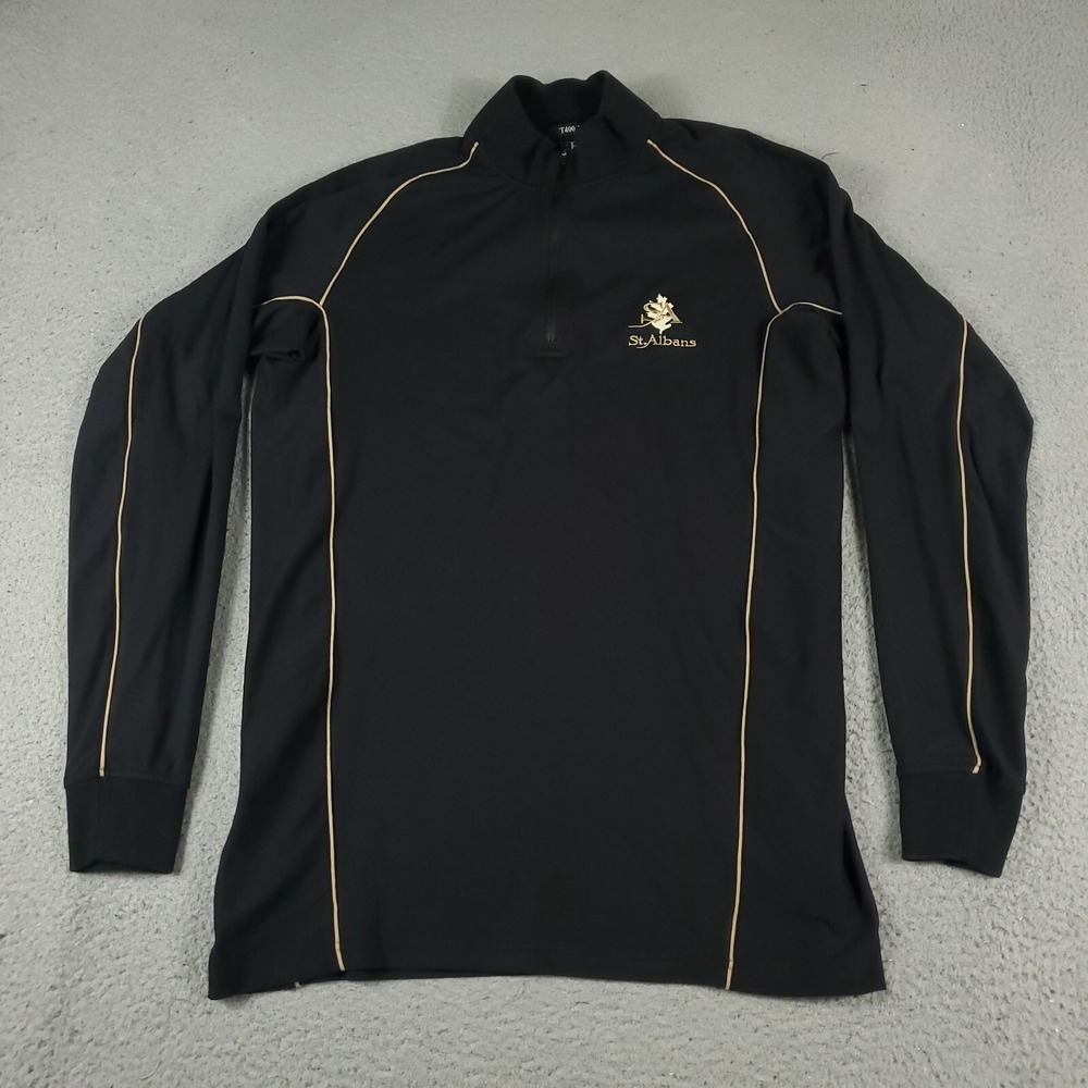 Zero Restriction Sweater Mens Size Medium Black 1/4 Zip Up Pullover Sweatshirt